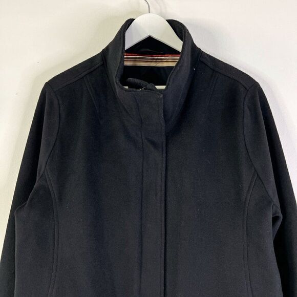 Pendleton Black Funnel Neck Full Zip Mid Length Wool Coat - Picture 5 of 11